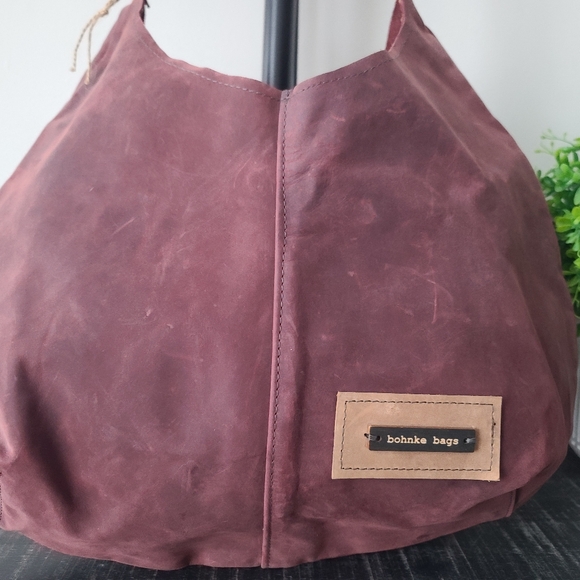 Bohnke Leather Oxblood Hobo Shoulder Bag - Picture 3 of 8